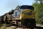 CSX 32 leads a train northbound 